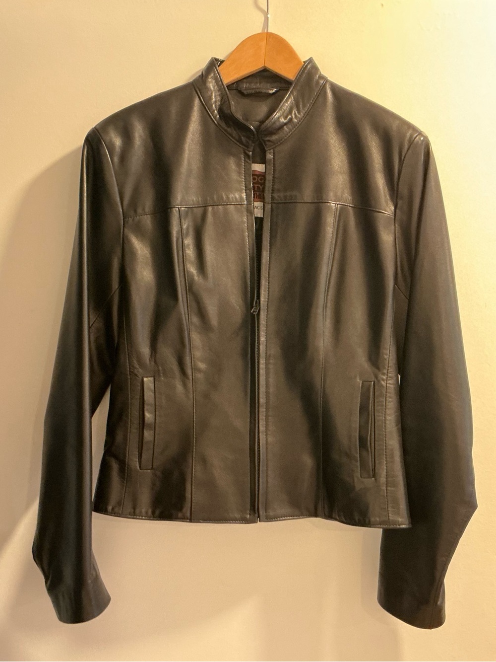 Fog City Leather Lambskin Jacket Black Vintage Coat Fits Size 4-6